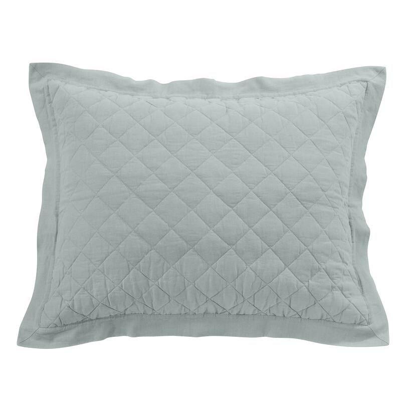 HiEnd Accents Diamond Pattern Linen Cotton Diamond Quilted Pillow Sham, 1PC