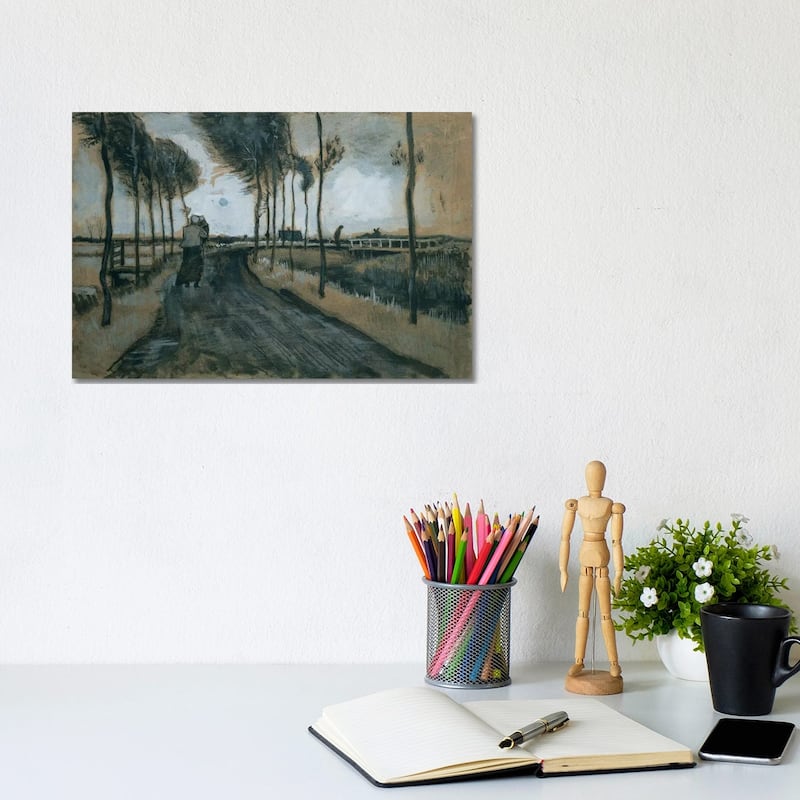 iCanvas "Landscape with woman and child, 1883 " by Vincent van Gogh Canvas Print - 8x12x0.75