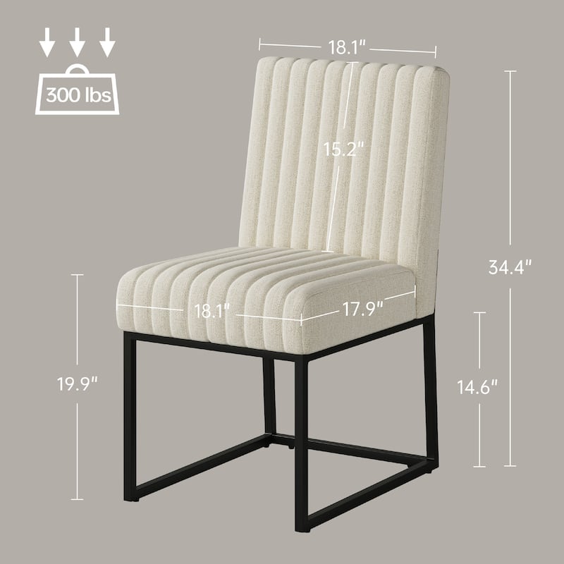 Mid Century Modern Dining Chair with Black Metal Legs