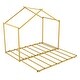 preview thumbnail 5 of 5, Modern Twin House Platform Bed with Trundle, Metal Montessori Bed Frame for Kids Teens Girls Boys, No Box Spring Needed, Gold