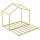 preview thumbnail 9 of 20, Twin Size Metal House Platform Bed with Trundle, Roof for Kids, Boys and Girls