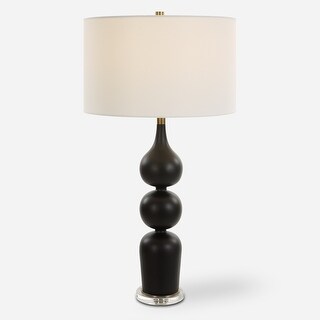 Uttermost Caviar Black Table Lamp - 33"H,   Shade 10"H x 17"Dia. 