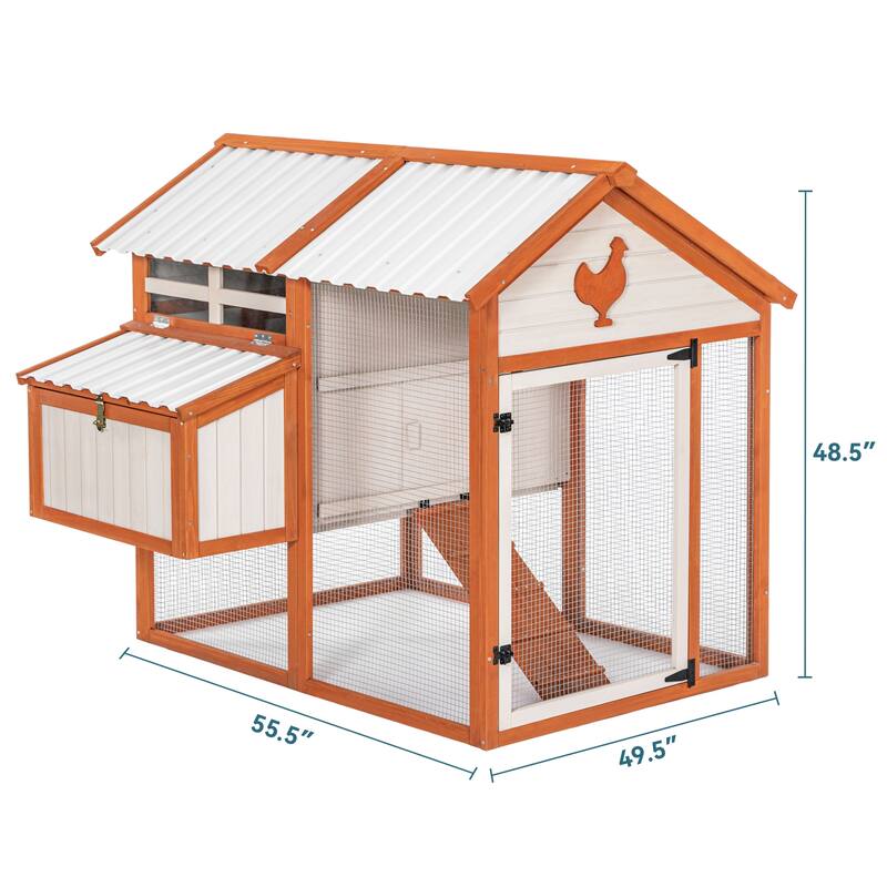 Weatherproof outdoor chicken coop with waterproof PVC roof - Beige