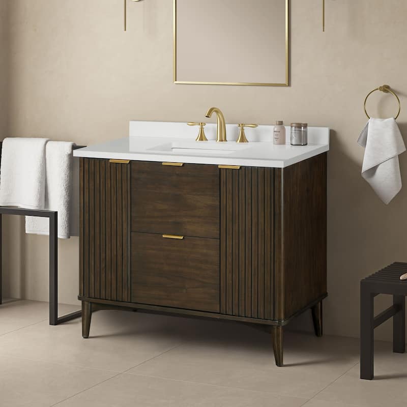Gabi Bathroom Vanity with White Engineered Stone Top