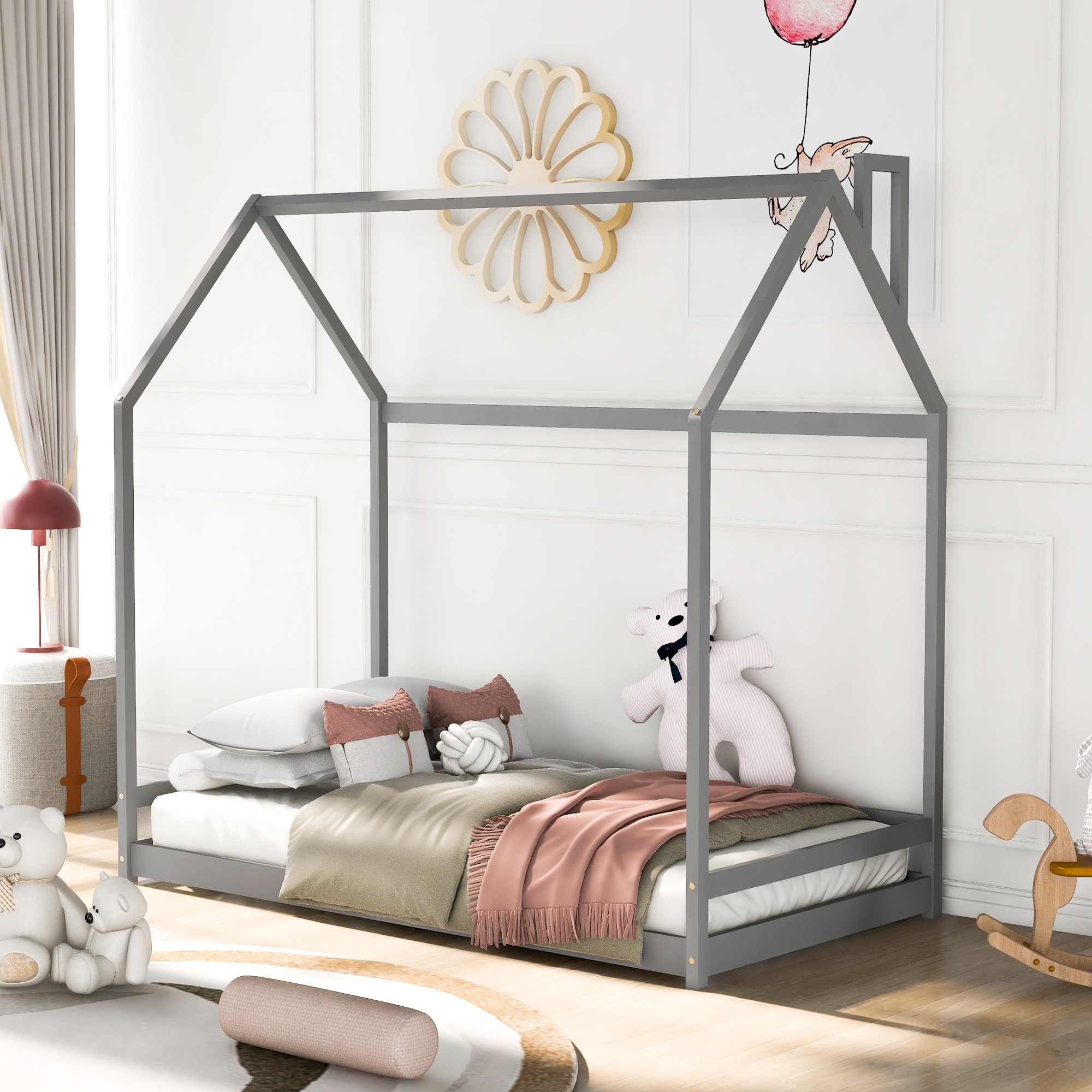 House Bed Wood Bed