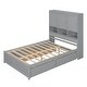 preview thumbnail 10 of 10, Storage Platform Bed with Headboard 9 Shelves and 4 Drawers, Gray
