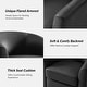 preview thumbnail 12 of 49, HULALA HOME Althea Modern Genuine Leather Swivel Barrel Chair with Solid Wood Base