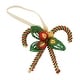 preview thumbnail 1 of 2, Delightful Decoration Beaded Candy Cane Ornament (Set of 4 pcs) Green