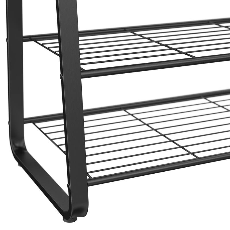 ClosetMaid Modern Walnut Metal Frame 2-Shelf Shoe Bench
