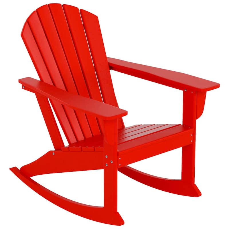 Laguna Hdpe All Weather Outdoor Patio Rocking Chair - Red
