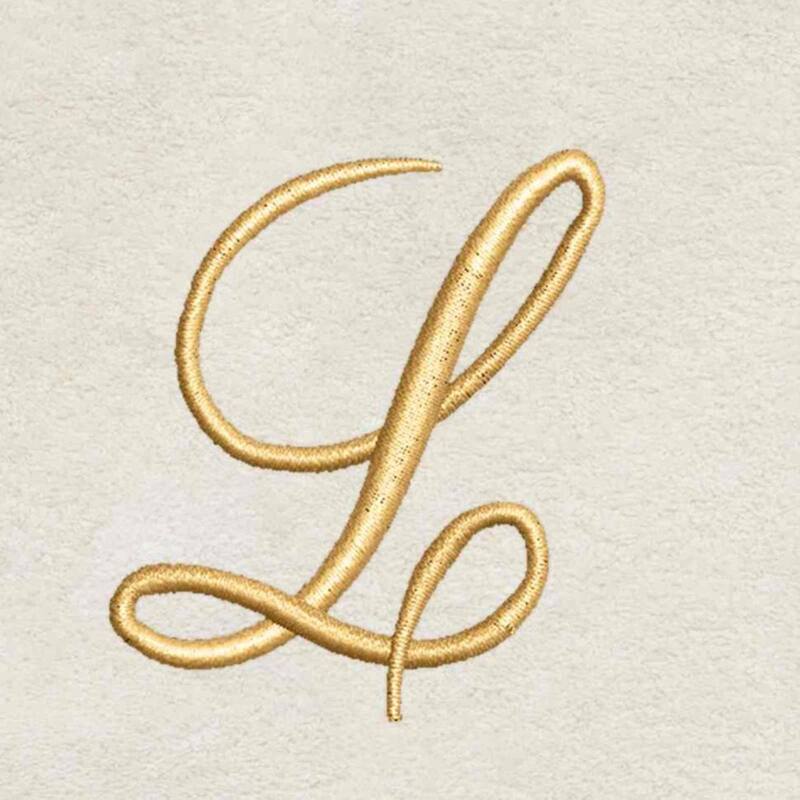 Avanti Linens Ivory/Gold Script Monogram Fingertip Towel Letter L - Fingertip Towel