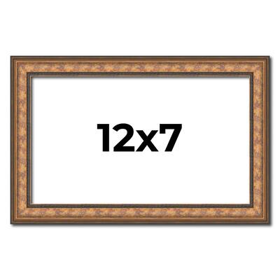 12x7 Frame Gold Real Wood Picture Frame Width 1.25 inches | Interior