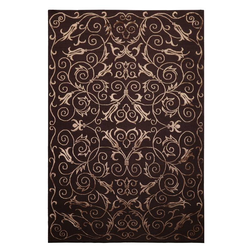 6x9 Hand Knotted New Zealand Wool Chocolate Tibetan Pile Rug - 6' x 9'