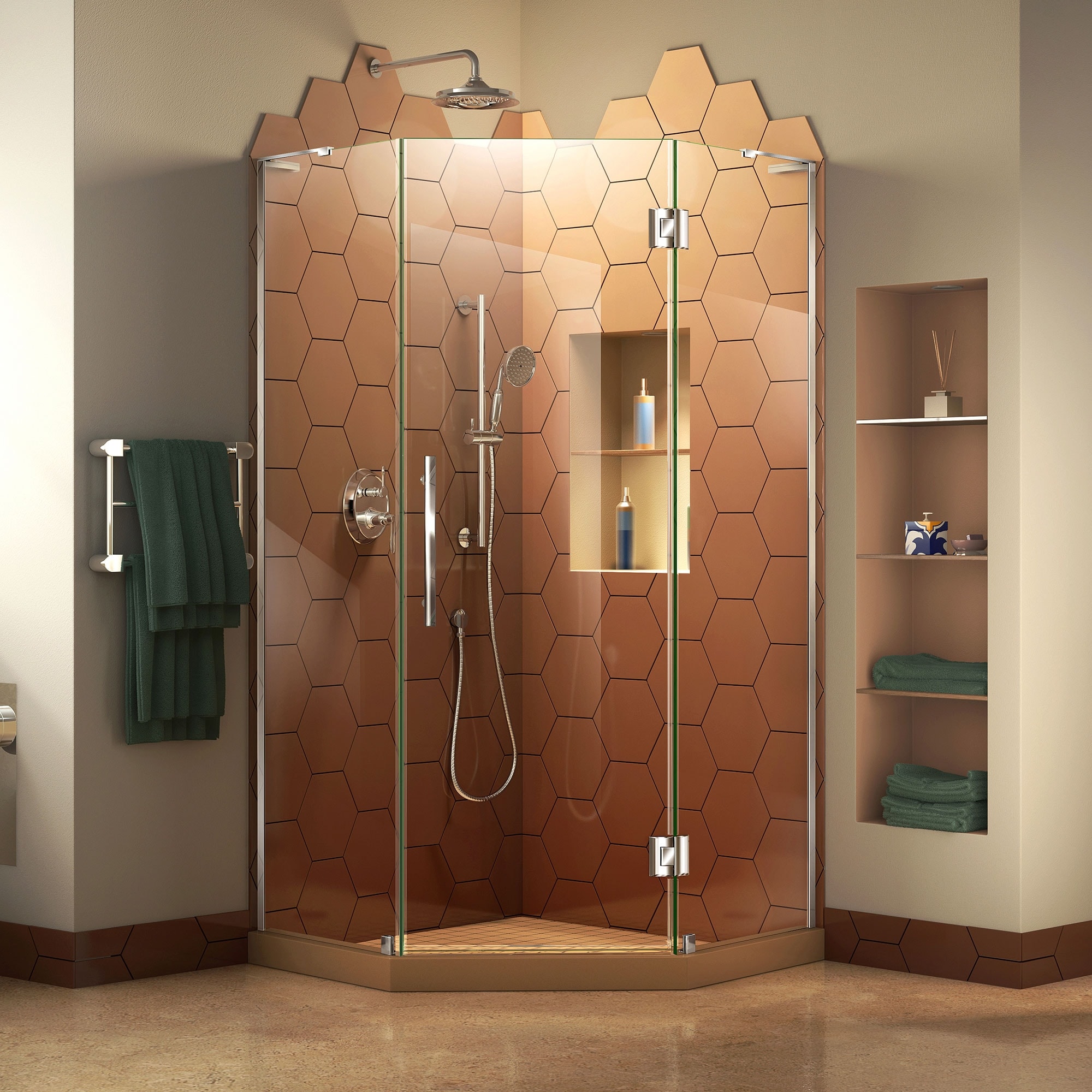 DreamLine Prism Plus 36 in. x 36 in. x 72 in. Frameless Hinged Shower Enclosure - 36" x 36"