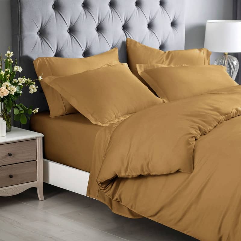 Superior 300 Thread Count Rayon From Bamboo Solid Duvet Cover Set