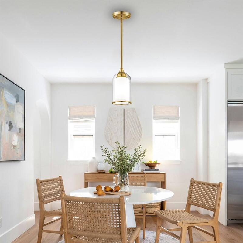 2 Pack kitchen lights brushed gold pendant lights glass island lights - N/A