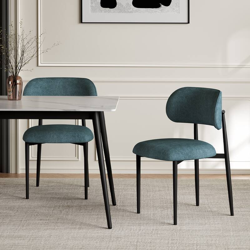 Vibe Upholstered Dining Chair with Black Metal Legs (Set of 4)