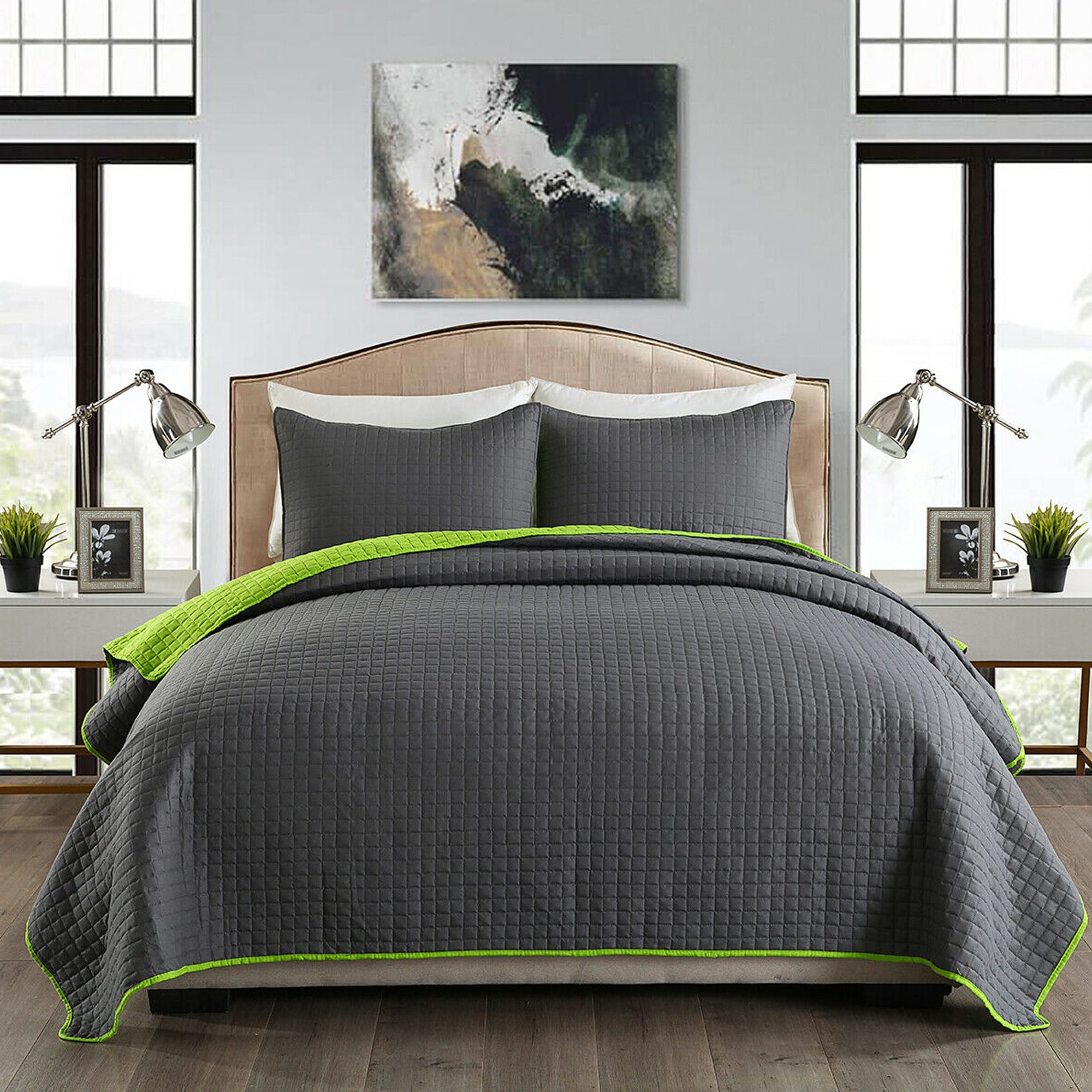 Gray king size outlet pillow shams
