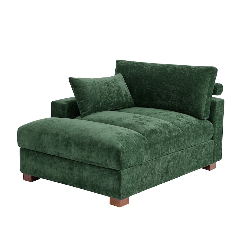 42"W Chenille Upholstered Chaise Lounge