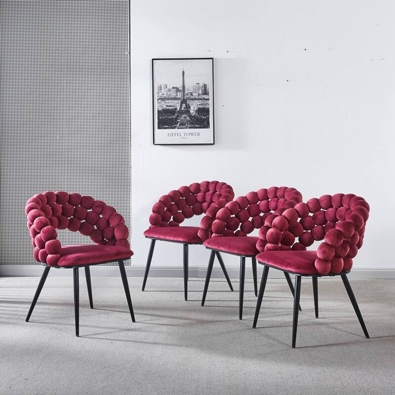 Modern Fabric Chairs with Gold Legs (Set of 2)