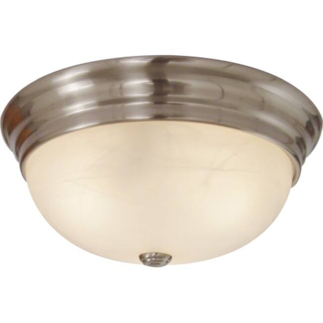 Volume Lighting Single Light 11" Wide Flush Mount Bowl Ceiling Fixture - Brushed Nickel