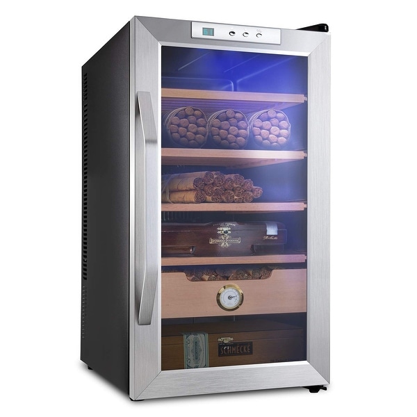 Schmécké 400 Cigar Thermoelectric Cigar Cooler Humidor with Stainless Steel Trim Finish