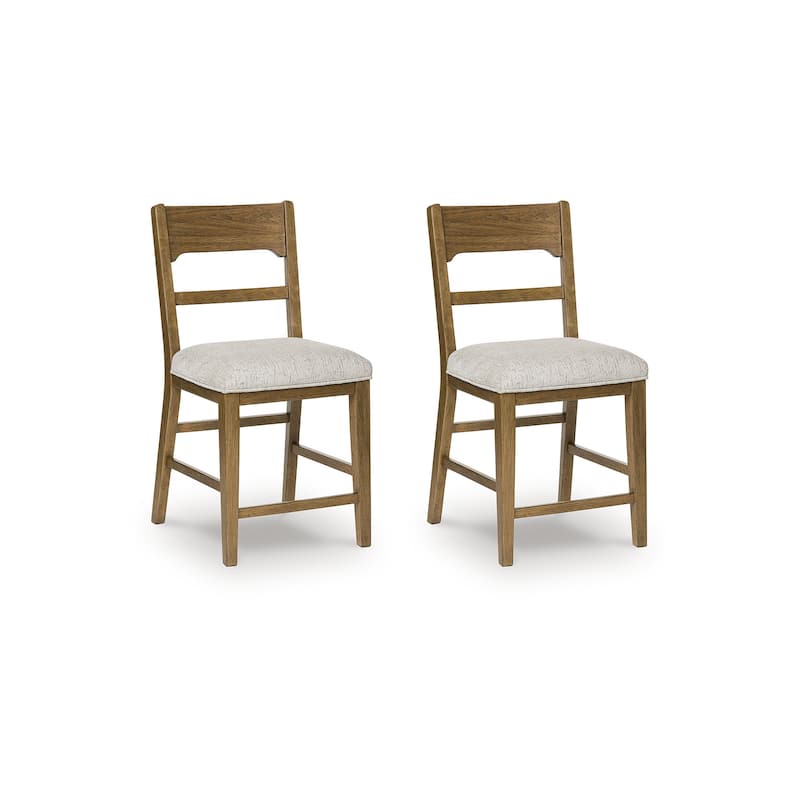 Signature Design by Ashley Cabalynn Brown/Beige Counter Height Bar Stool (Set of 2) - 20"W x 24"D x 42"H