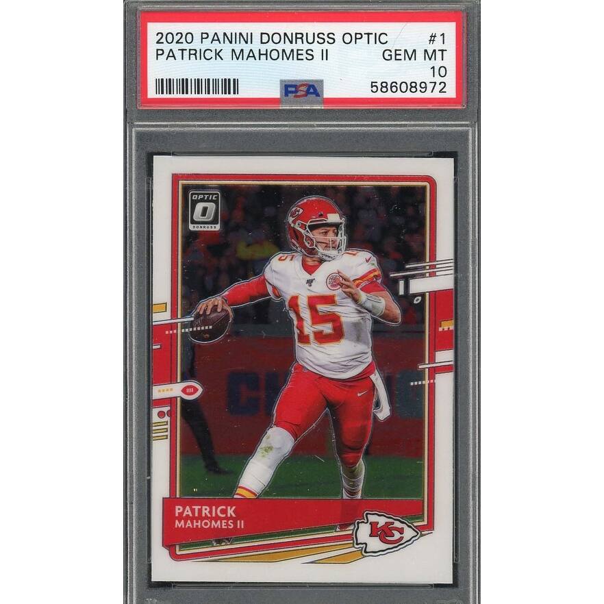 Patrick Mahomes 2020 Panini Donruss Optic Football Card #1 Graded PSA 10 - 8'6" x 11'6"