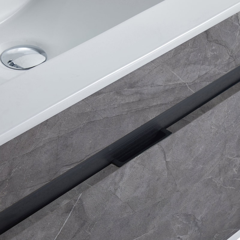 Fine Fixtures - Wall Mount Bathroom Vanity And Sink, Knob Free Design - Alpine Collection -