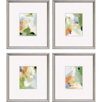 Verdure S/4 Framed Art Under Glass - Green