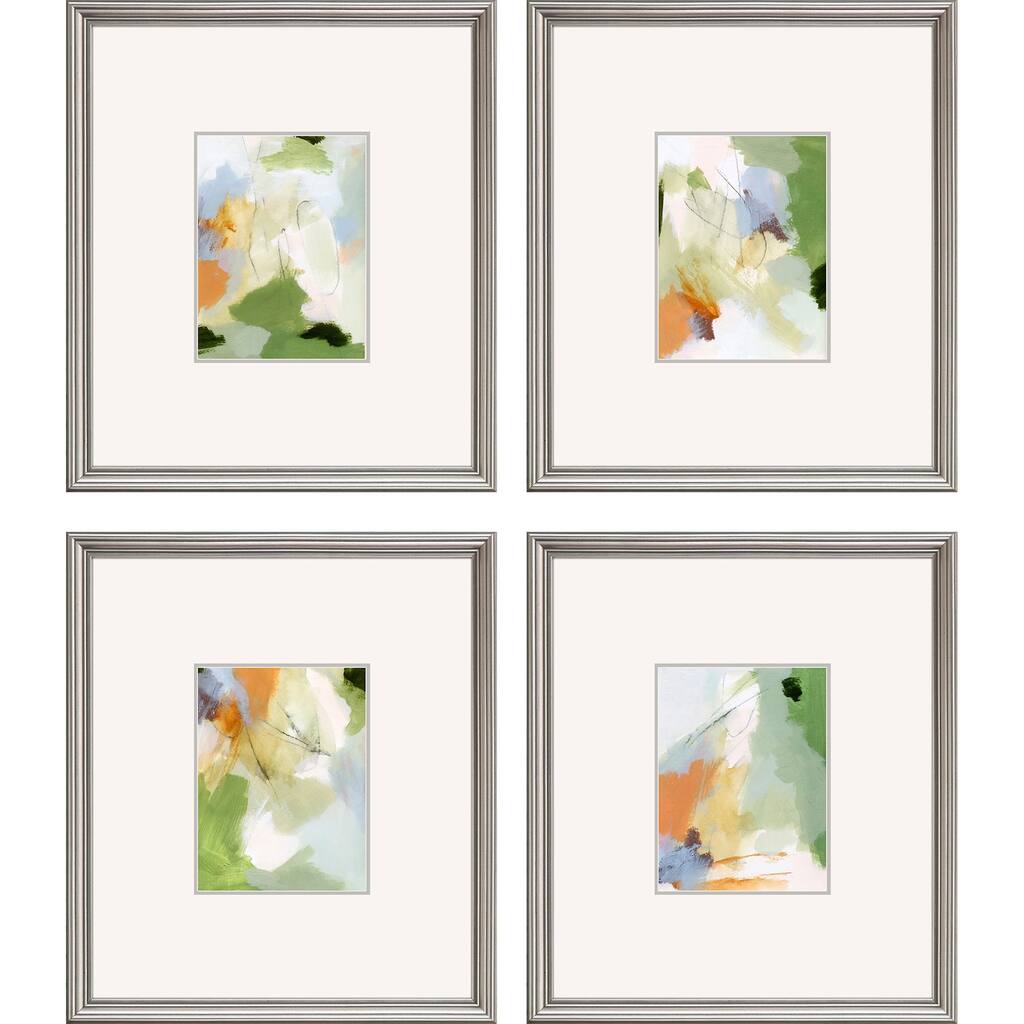 Verdure S/4 Framed Art Under Glass - Green
