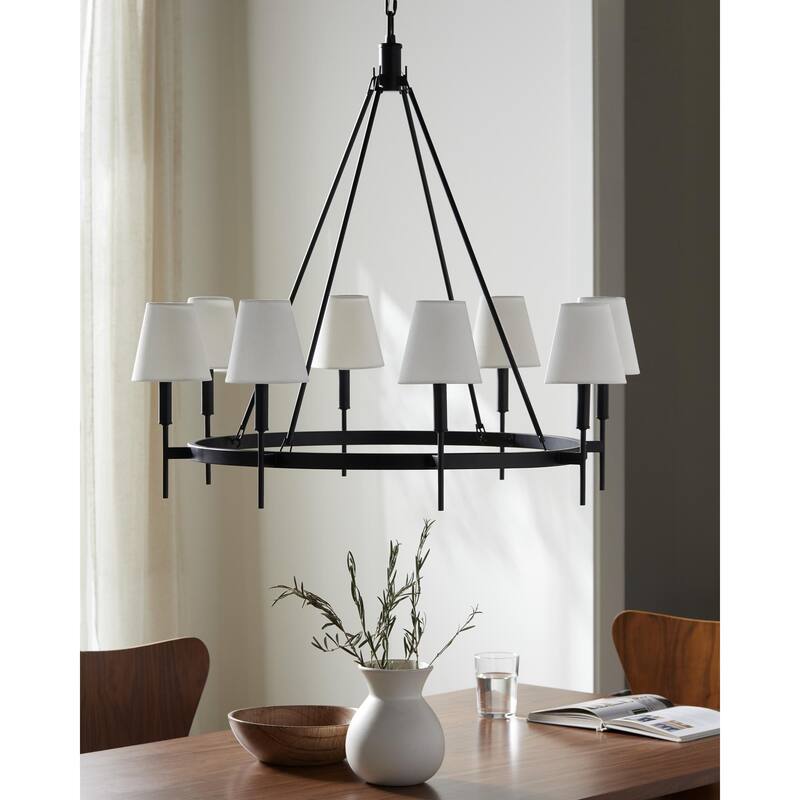 Livabliss Bonita Traditional Chandelier - 32"L x 32"W x 33"H - Black