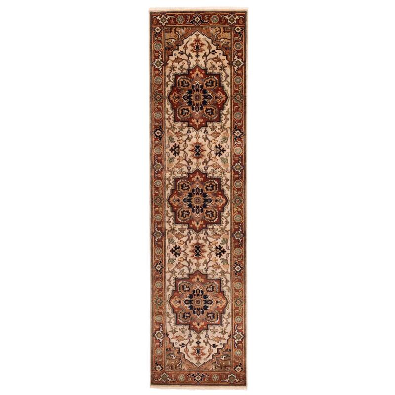 ECARPETGALLERY Hand-knotted Jules Sultane Cream Wool Rug - 2'6 x 9'11