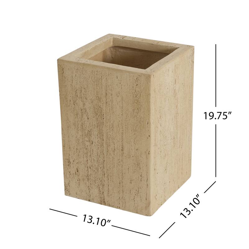 MGO Handmade Rectangle Planter Box, 19'.75'H, Travertine