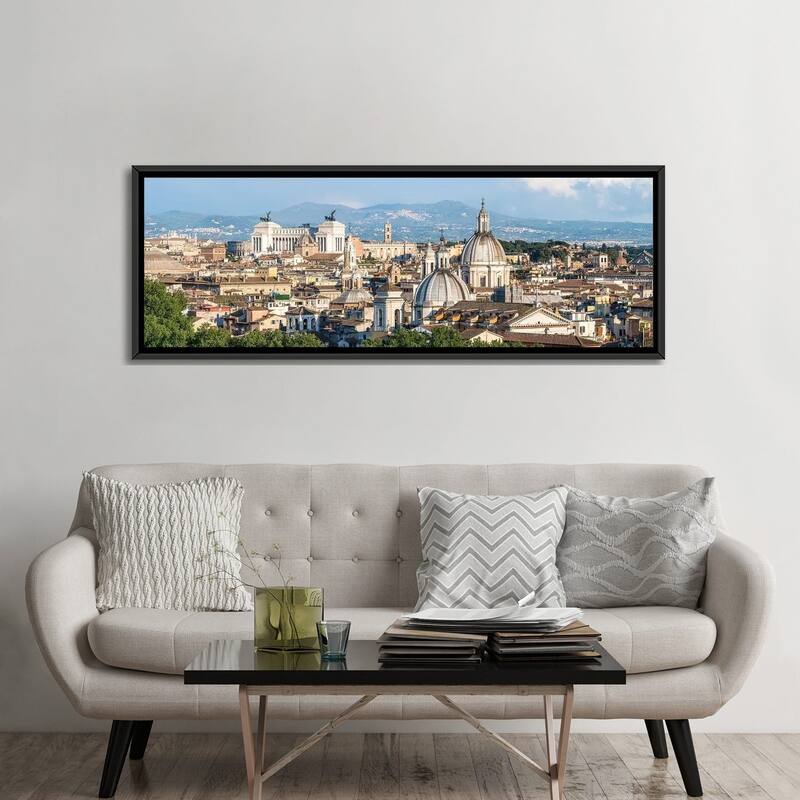 iCanvas "Rome Skyline Panorama With View Of Vatican And Victor Emmanuel II Monument" by Jan Becke Framed Canvas Print