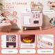 preview thumbnail 5 of 8, Gymax Play Kitchen w/Stoves Sink Faucet Oven Storage Cabinet Shelves