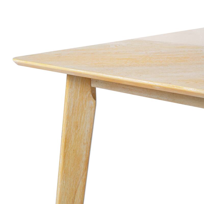 Retro Dining Table, Kitchen Room Table for 6, Minimalist Rectangular Dinette Table for Dining Room and Kitchen, Rubberwood Legs