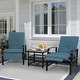 preview thumbnail 16 of 51, Outdoor Cushioned Chaise Lounge Adjustable Patio Reclining Lounge Chair, Recliner Lounge Chair & Bistro Table Set