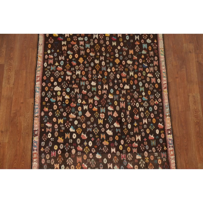 Vegetable Dye Sirjan Persian Vintage Area Rug Hand-Knotted Wool Carpet - 3'4"x 5'2"