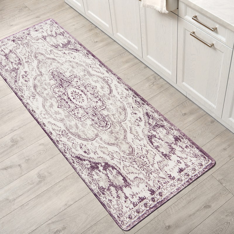 World Rug Gallery Distressed Bohemian Anti-Fatigue Standing Mat - 18"x47"