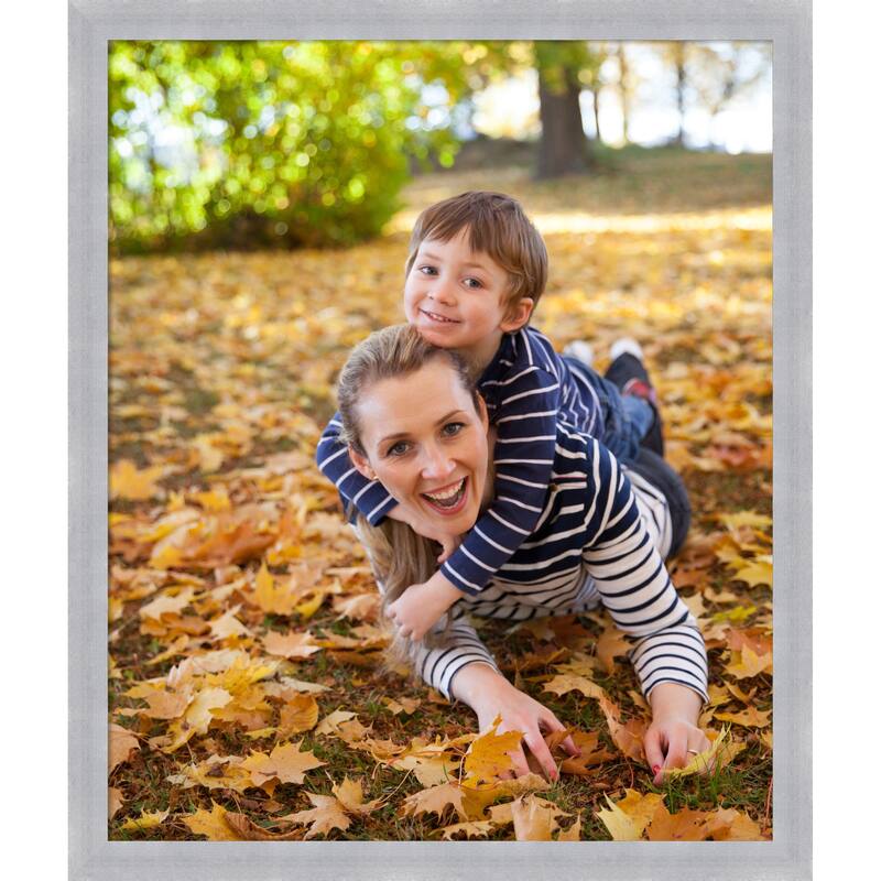 Grace Brushed Gold Narrow Framed Picture Frame, Photo Frame - 20x24 - Grace Brushed Nickel Narrow