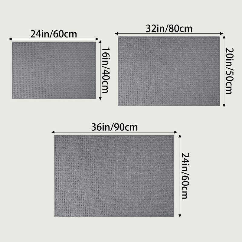 Weaving Pattern Bathroom Rugs Non Slip, Soft Absorbent Thick Bath Mat, Quick Dry Shower Mats
