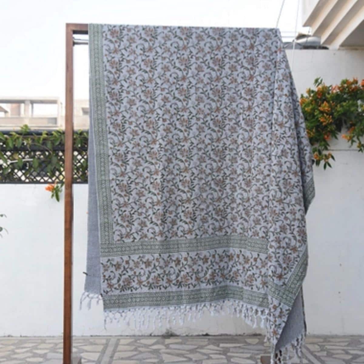 Fabdivine Aradhana Handmade Luxury Cotton Throw - Artisan Indian Block Print Blanket, Boho Farmhouse Home Decor, Vintage Textile