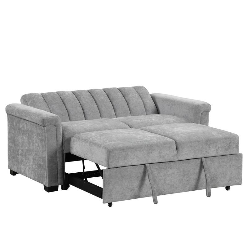 2in1 Pull Out Sofa Bed, Upholstered 2 Seat Loveseat Sofa Convertible Sleeper Sofa Couch Bed
