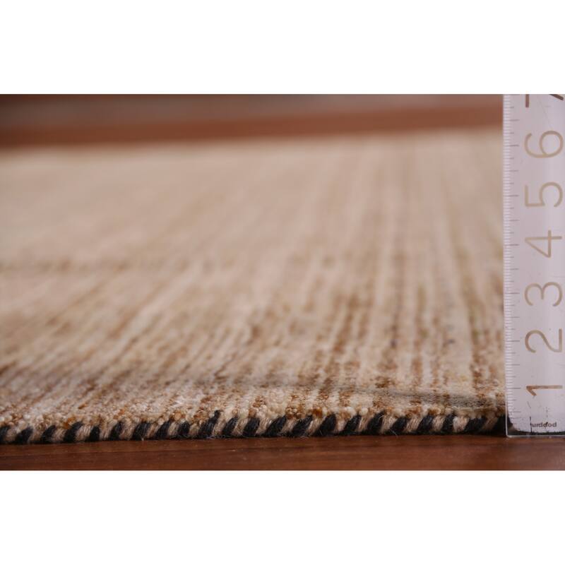 Hand Knotted Oriental 100% Wool Carpet Tribal Tribal Brown Gabbeh Area Rug - 9' 5'' X 8' 0''
