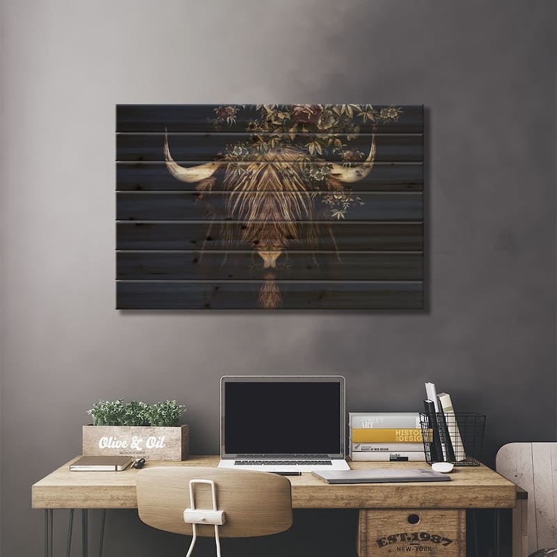 Highlander II Print On Wood by Wouter Rikken - Multi-Color