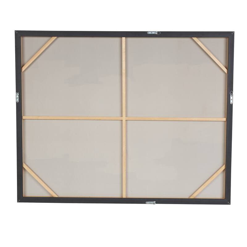 Dark Blue Polystone Silver Embellishments Abstract Framed Wall Art with Black Frame