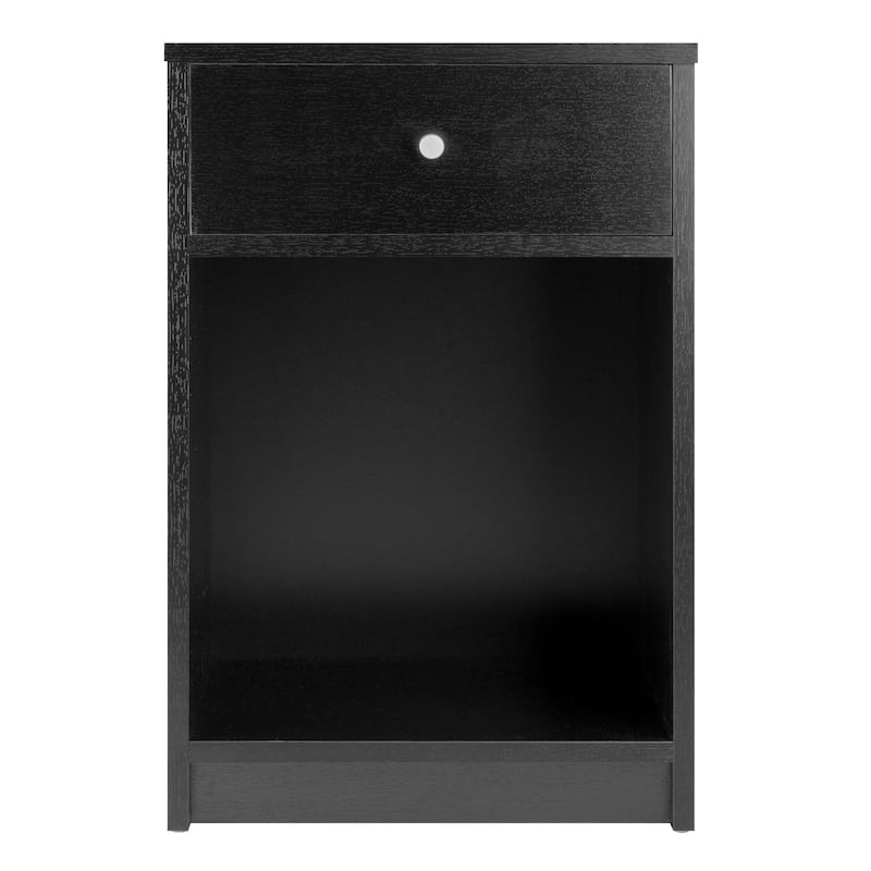 Modern Black Wooden Nightstand Accent Table Perfect for Living Room or Bed Room - 15.75”L x 11.62”W x 23.86”H