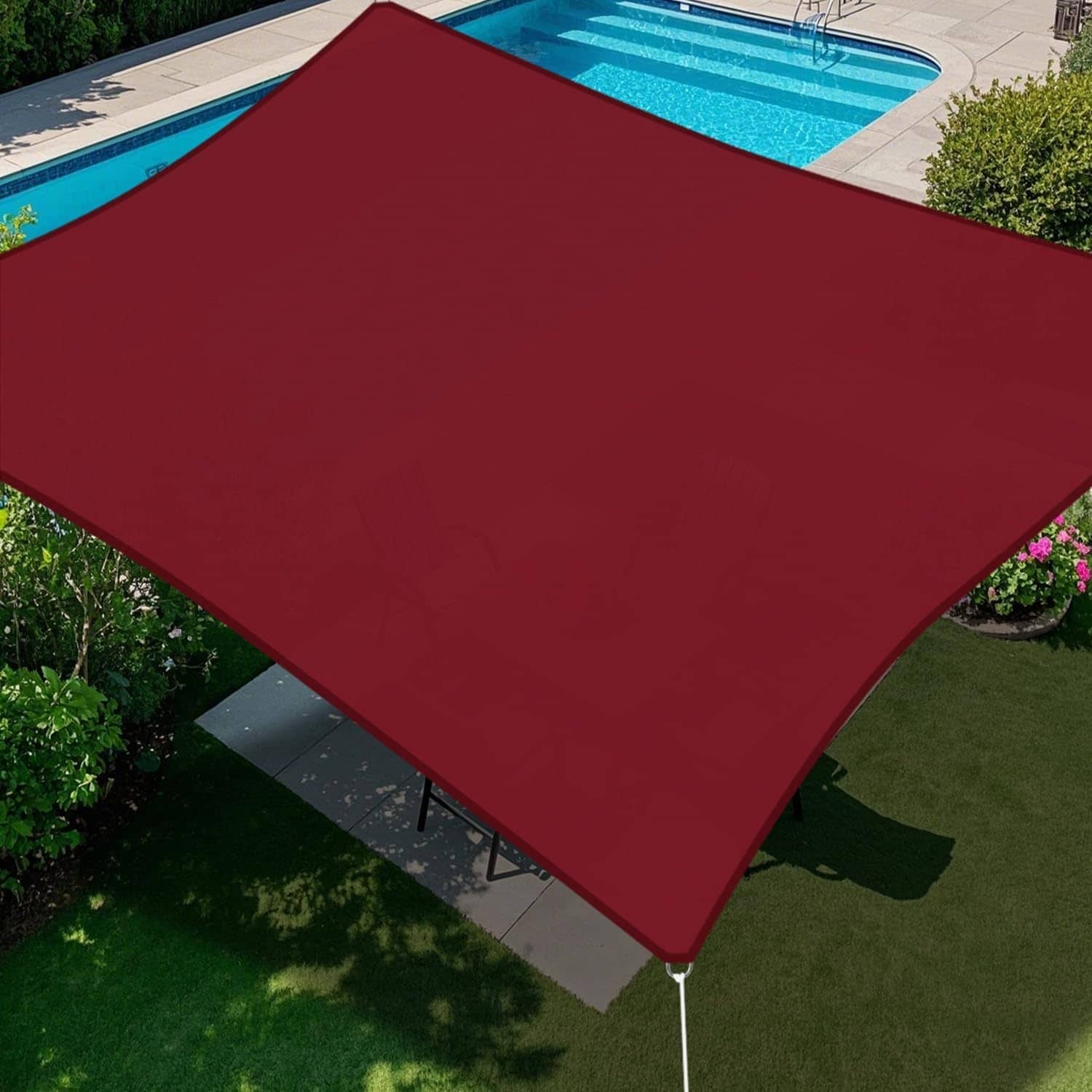 16' x 16' Waterproof Rectangle Sun Shade Sail for Outdoor UV Protection