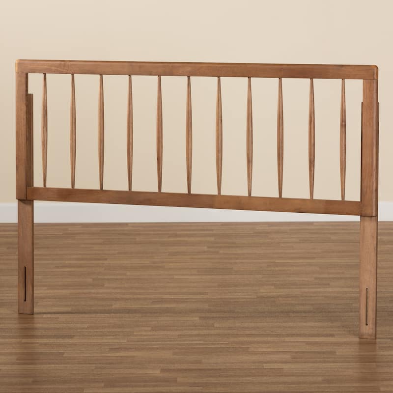 Modern Ash Walnut Wood King Size Headboard with Warm Brown Finish, Clean Contemporary Lines and Durable Build